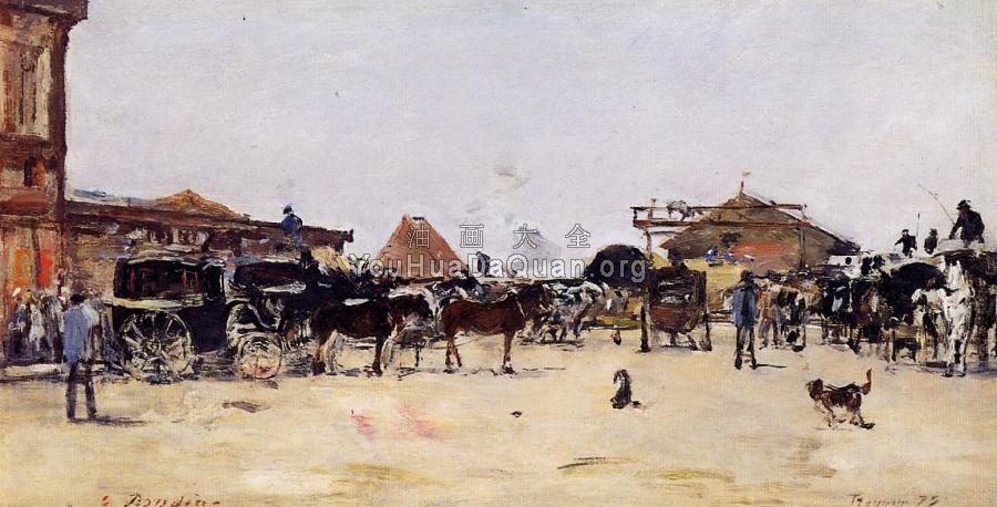 La Place de la Gare, Deauville - 尤金·布丹
